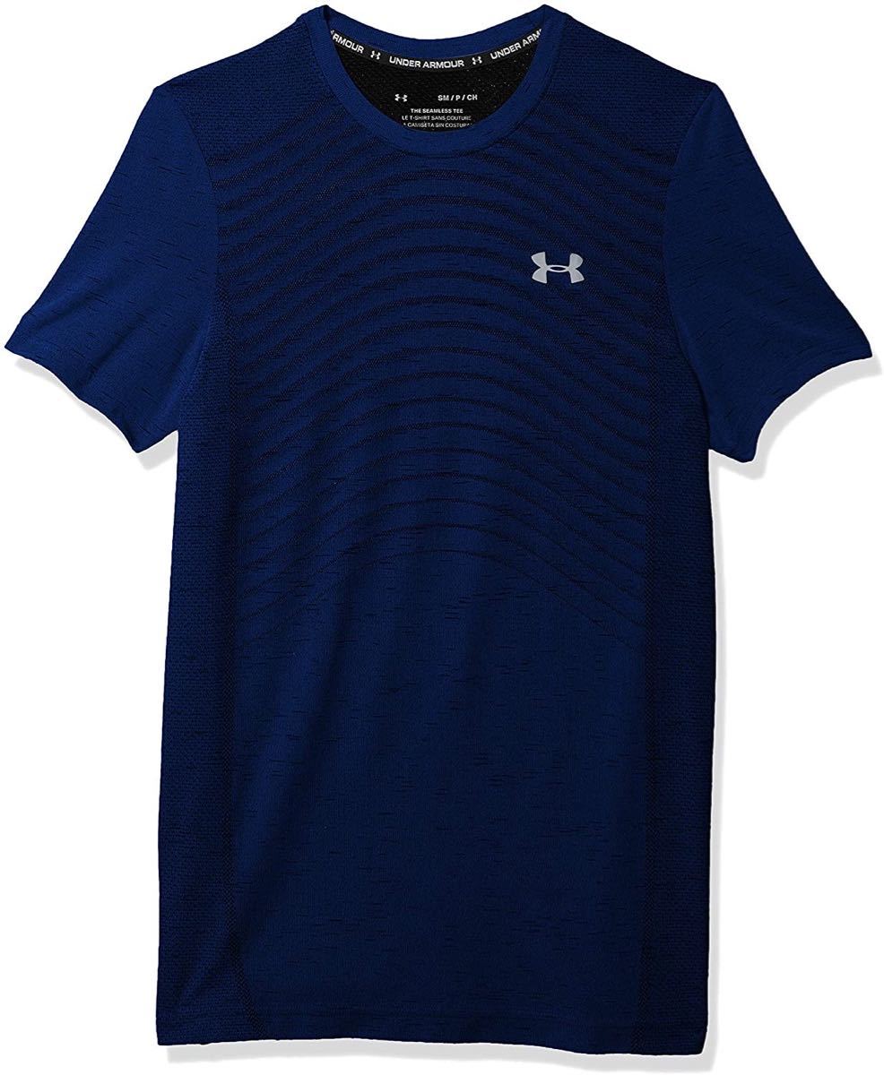 UNDER ARMOUR アンダーアーマー 半袖Tシャツ シームレス ウェーブ ショートスリーブ ブルー(青) メンズM 新品