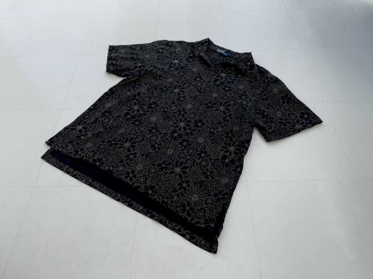 有名なブランド ブラック ラルフローレン ヴィンテージ 90s フラワー ペイズリー アロハ リネン レーヨン RRL 古着 L シャツ ポロ Lサイズ 有名なブランド ブラック ラルフローレン ヴィンテージ 90s フラワー ペイズリー アロハ リネン レーヨン RRL 古着 L シャツ ポロ Lサイズ