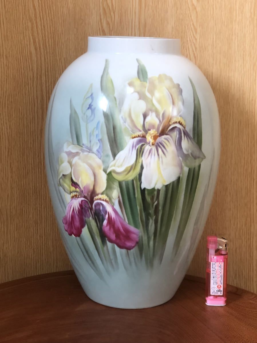 オールドノリタケ Noritake 花瓶 アヤメ 菖蒲