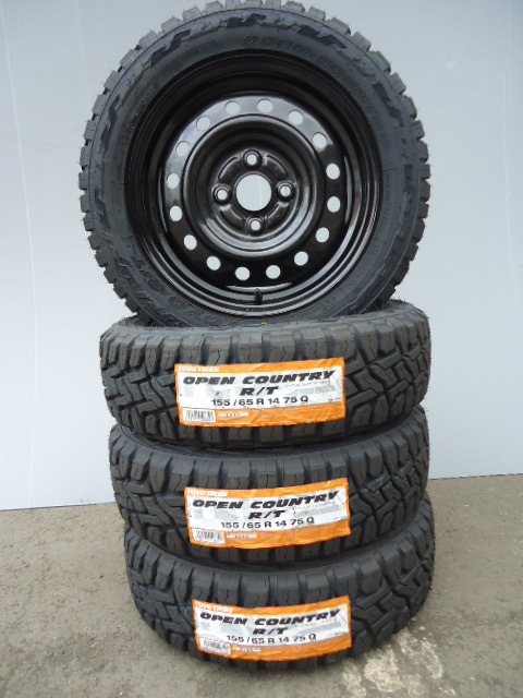 TOYOオープンカントリーR/T☆155/65R14☆アゲバンアゲトラ軽バン軽トラハイゼットエブリ-キャリ-アトレ-スぺ-シアギアウェイクアルトミラ