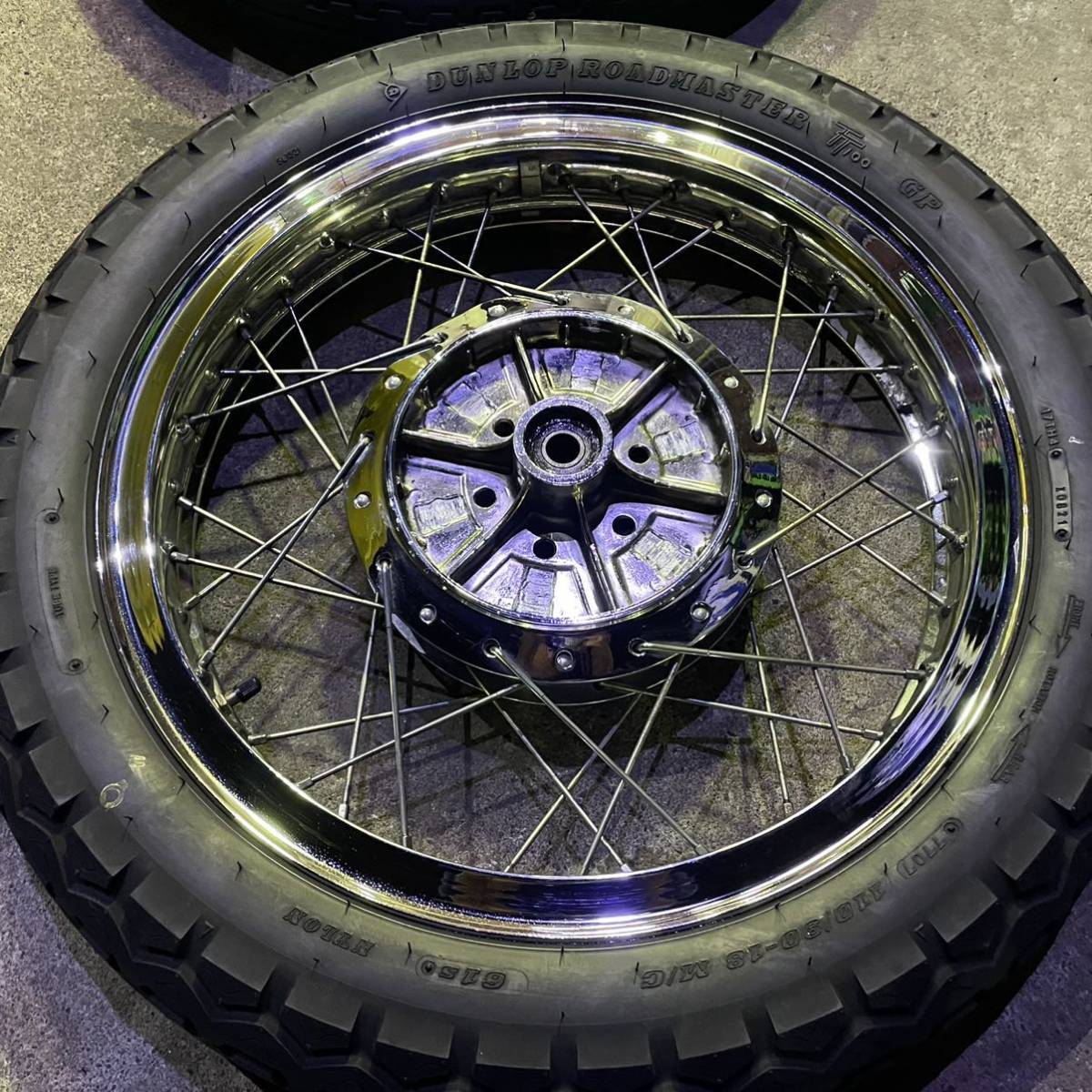 GS400 GT380 メッキホイール 前後セット スポーク タイヤほぼ新品