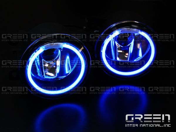  free shipping CCFL lighting ring built-in crystal glass foglamp Cube Z12 series Nissan original type blue ring blue H8/H11 valve(bulb) correspondence 