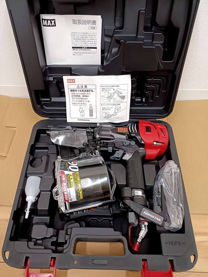 ○○3458 未使用 マックス MAX エア釘打機 HN-90N6(D)-G スーパー