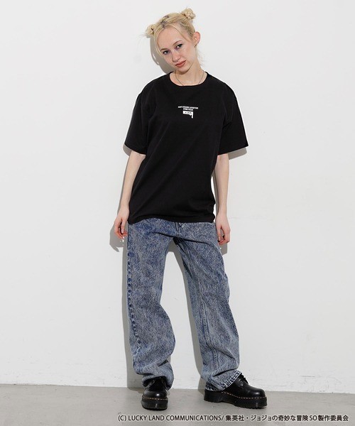 ジョジョの奇妙な冒険 Tシャツ コラボ 空条承太郎エックスガール ジョジョの奇妙な冒険 Tシャツ コラボ 空条承太郎エックスガール