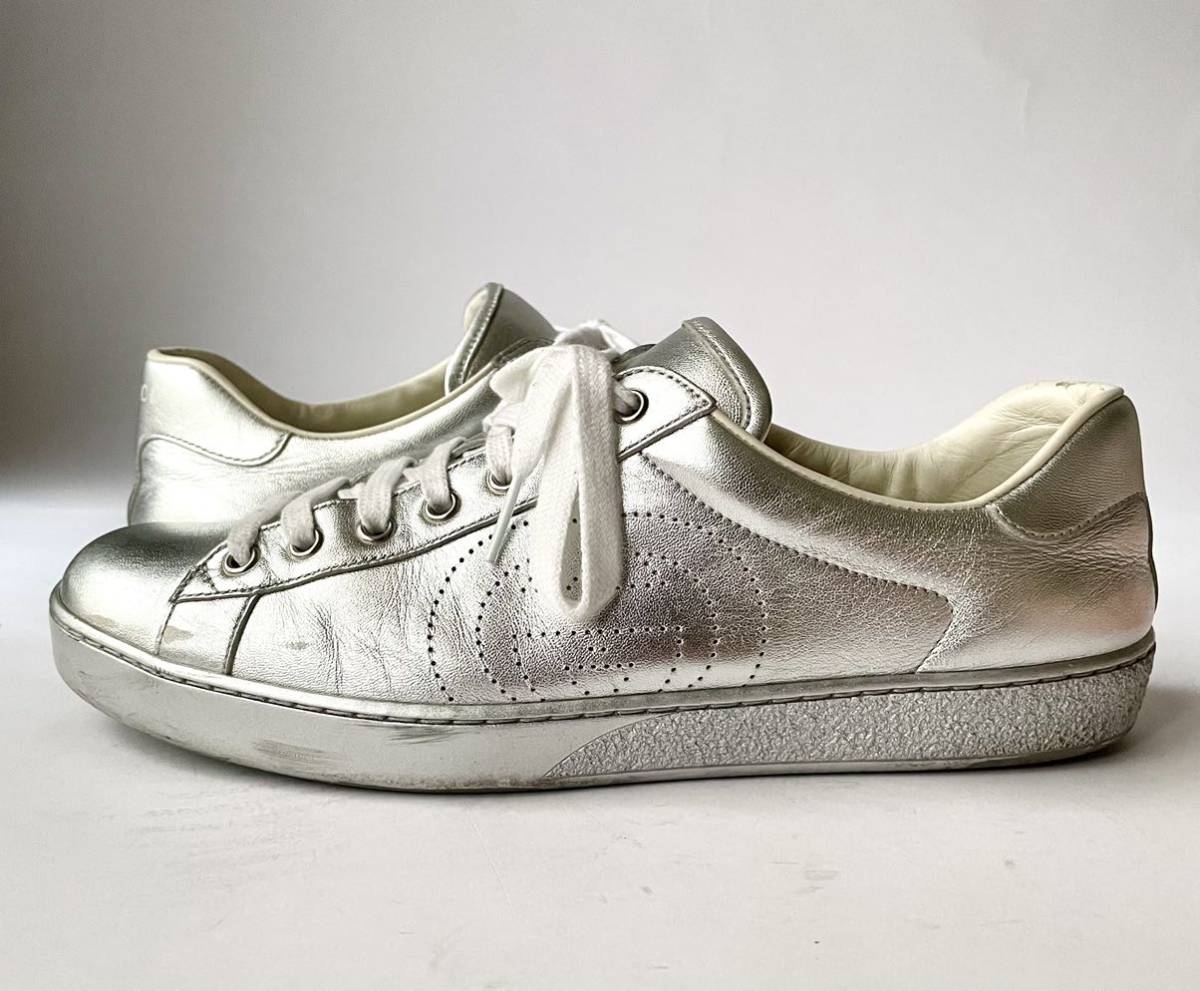 GUCCI Ace Interlocking G Metallic Silver グッチ エース インター