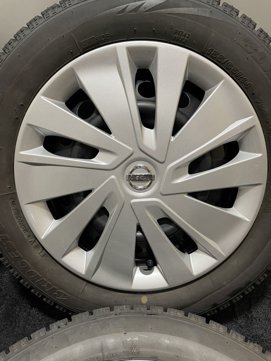 155/65R14 ブリヂストン/VRX 19年製 日産 デイズ 純正 14インチ 4.5J