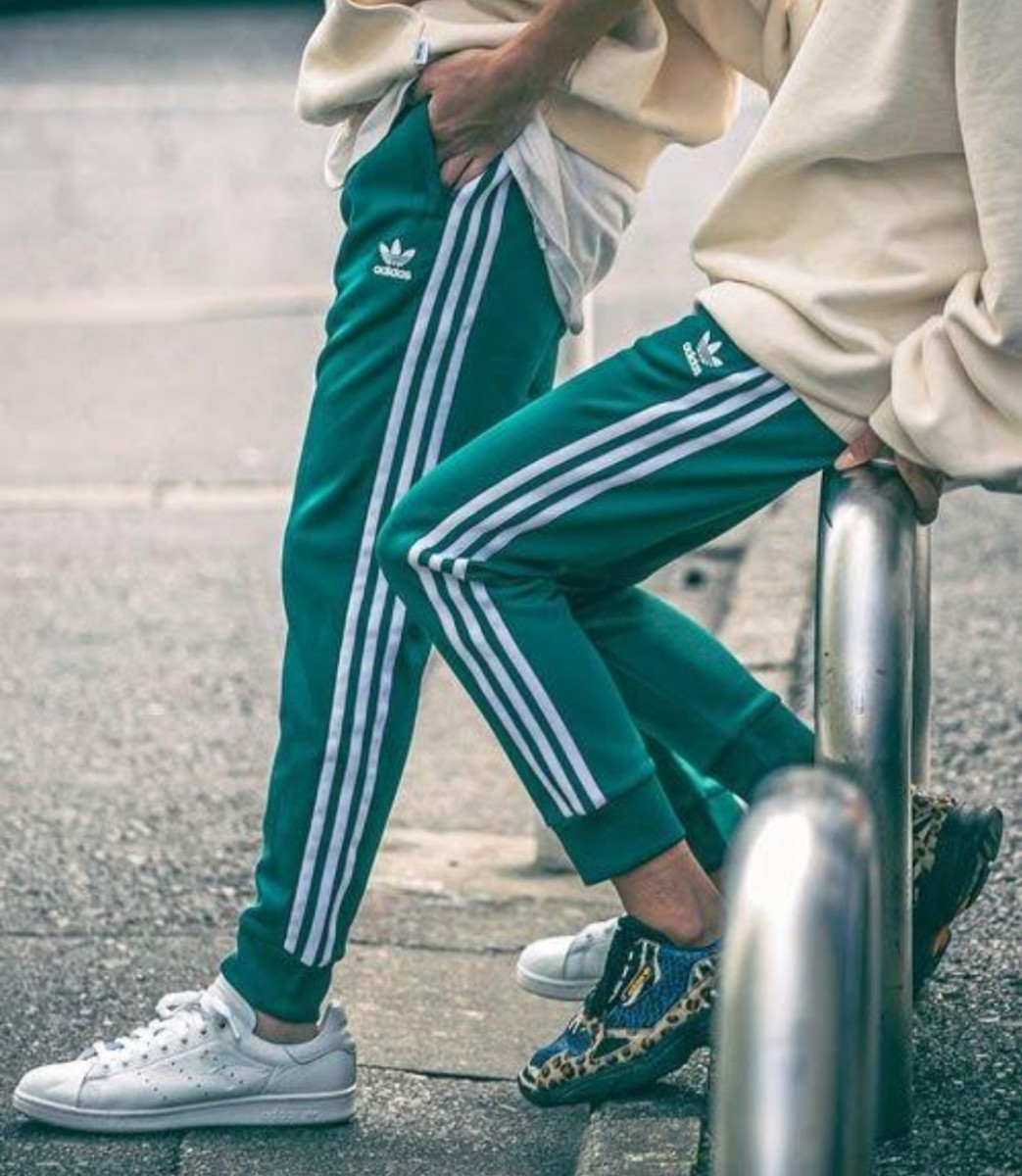 アディダスオリジナルス adidas スリーストライプ トラックパンツ S 緑