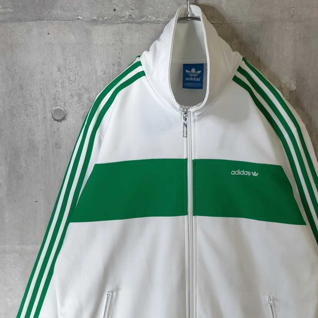 希少カラー 2XL adidas アディダス 白 緑 刺繍 White Green ホワイト