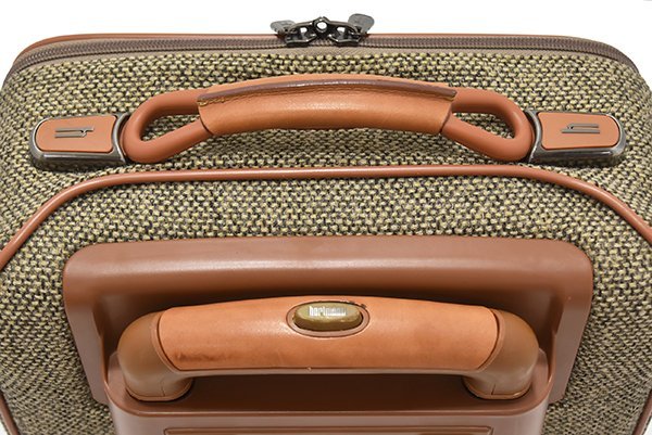 定価12万円 廃盤 ハートマン【Hartmann】Expandable Tweed Mobile Traveler 20 牛ヌメ革使用 ツイード モービル トラベラー キャリーケース_画像7