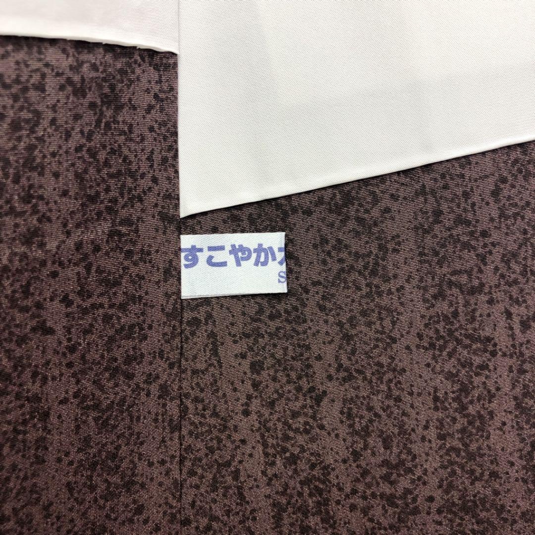 K-2608 訪問着 白山紬 螺鈿作家 甲斐泰造 鳩羽鼠色 証紙付 しつけ糸