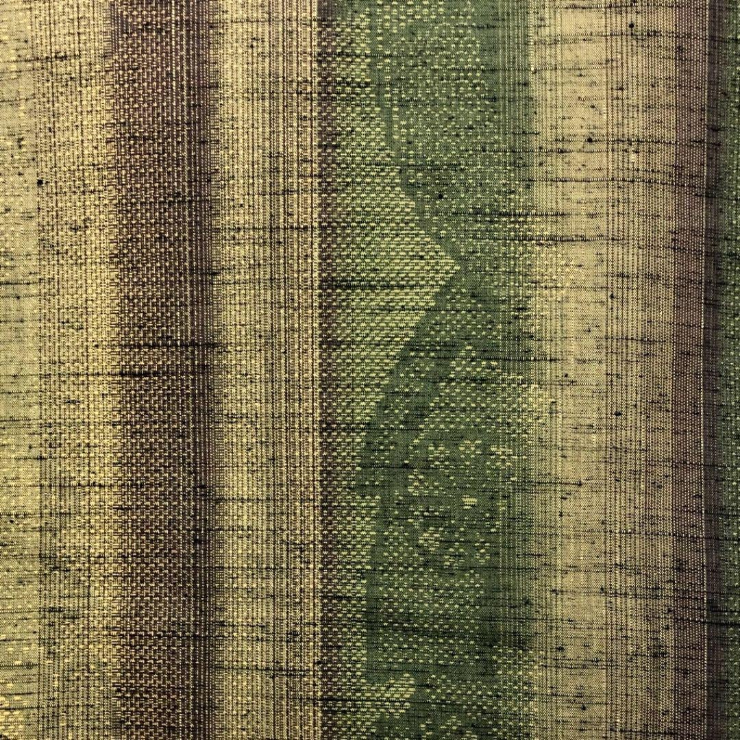 Yahoo!オークション - K-2623 紬着物 縦柄縞模様に花柄 木枯茶色 しつけ糸