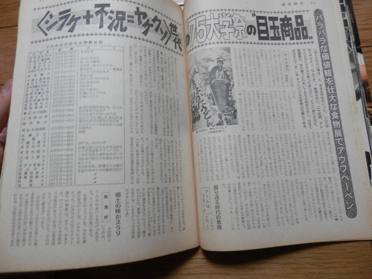 「週刊朝日　1975年11月14日」表紙：しまざき由理/植物人間論争・安楽死/マスコミ入試問題/天皇記者会見/角川源義/成田敦子ガン闘病記*406_画像7