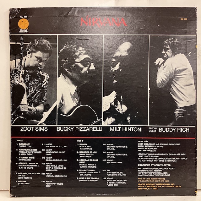 ○即決LP Zoot Sims Bucky Pizzarelli / Nirvana j34140 米オリジナル