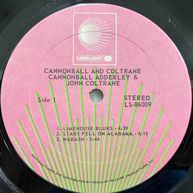●即決LP Cannonball Adderley / & Coltrane j34151 米盤70年代の再発盤、Masterdisk/Gk/Prc刻印、桃 Stereo_画像2
