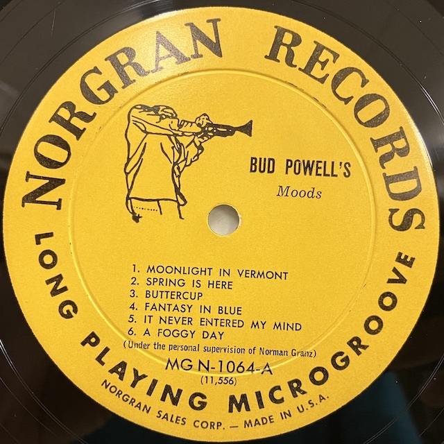 ●即決LP Bud Powell / Bud Powell's Moods mgn1064 j34384 米オリジナル、黄艶Tp Dg Mono Gg バド・パウエル_画像3