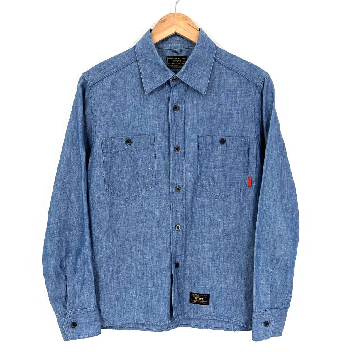 WTAPS chambray デニム シャツ S インディゴ 1 長袖 152GWDT-SHM09 L/S 01 シャンブレー ダブルタップス