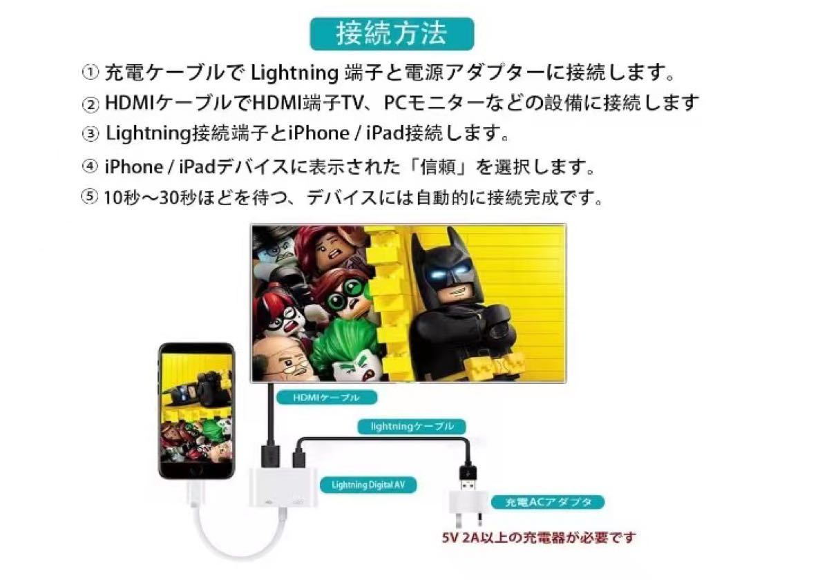 iphone HDMI変換アダプタ /1 5m HDMI ケーブル 3点セット｜PayPayフリマ