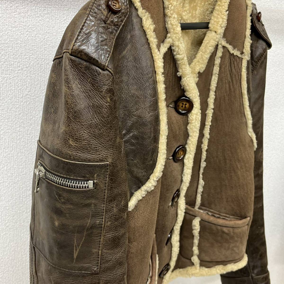 DOLCE&GABBANA ドルチェ&ガッバーナ ボア 袖レザー切替 DOLCE&GABBANA ドルチェ&ガッバーナ ボア 袖レザー切替