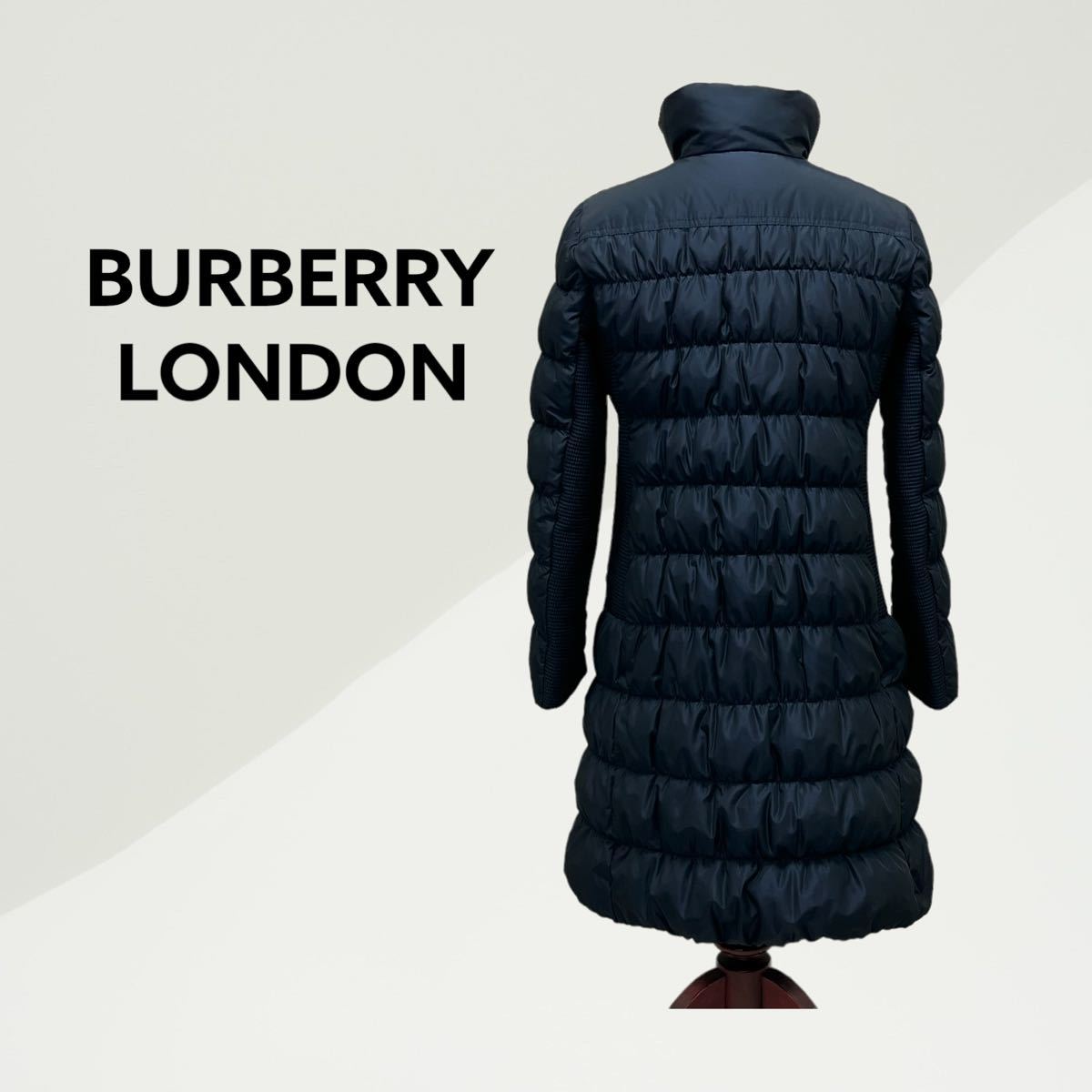 BURBERRY LONDON バーバリー ロンドン 裏地チェック柄 ポリエステル スタンドカラー ダウンコート レディース B1C28-423-28