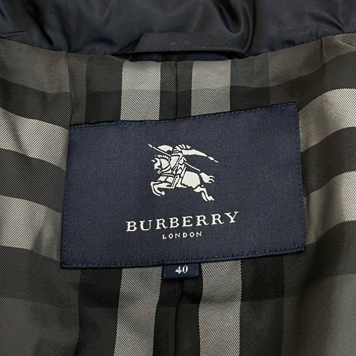BURBERRY LONDON バーバリー ロンドン 裏地チェック柄 ポリエステル スタンドカラー ダウンコート レディース B1C28-423-28