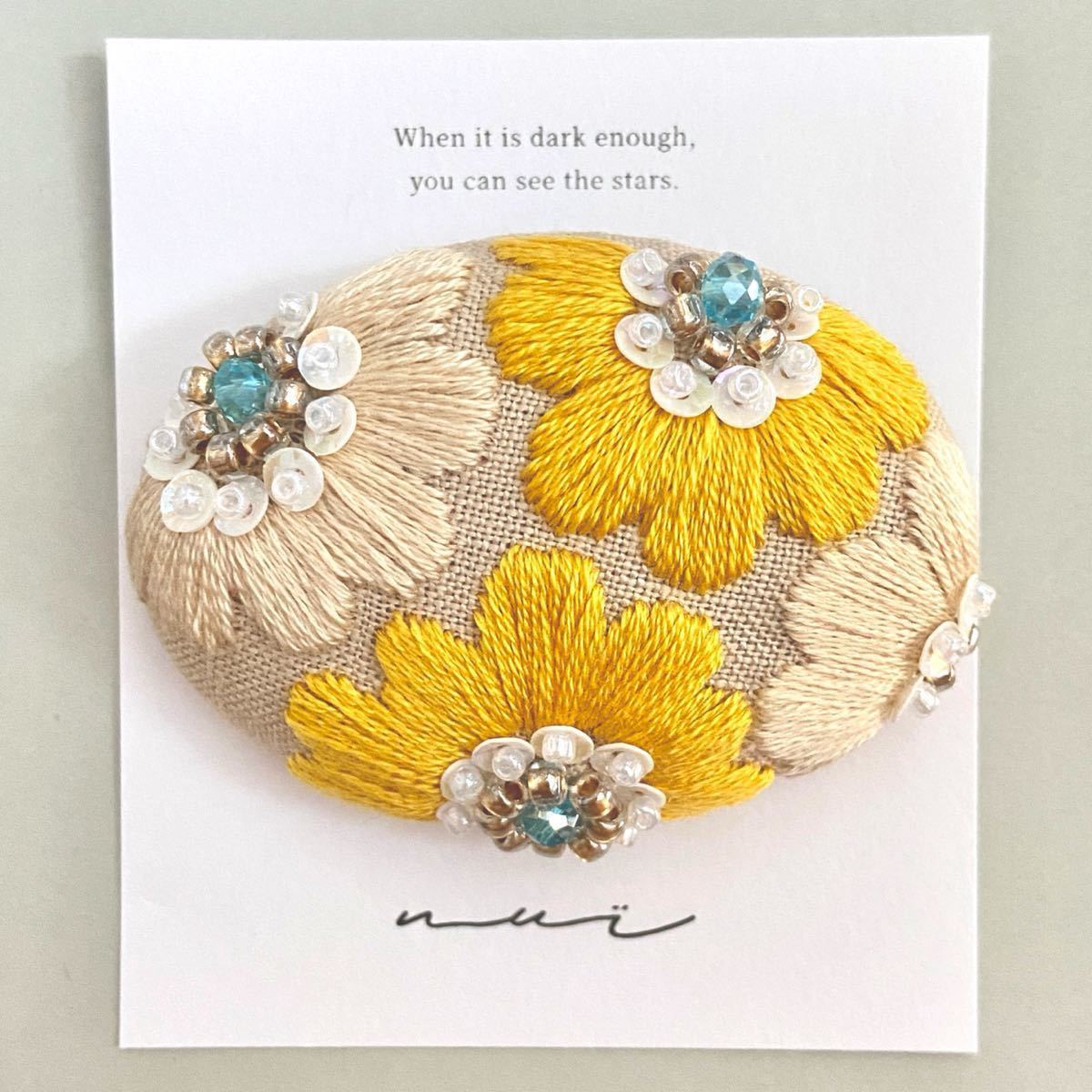 詰替え pumpkin flower 刺繍ブローチ リネン生地 - 通販 - motelparati