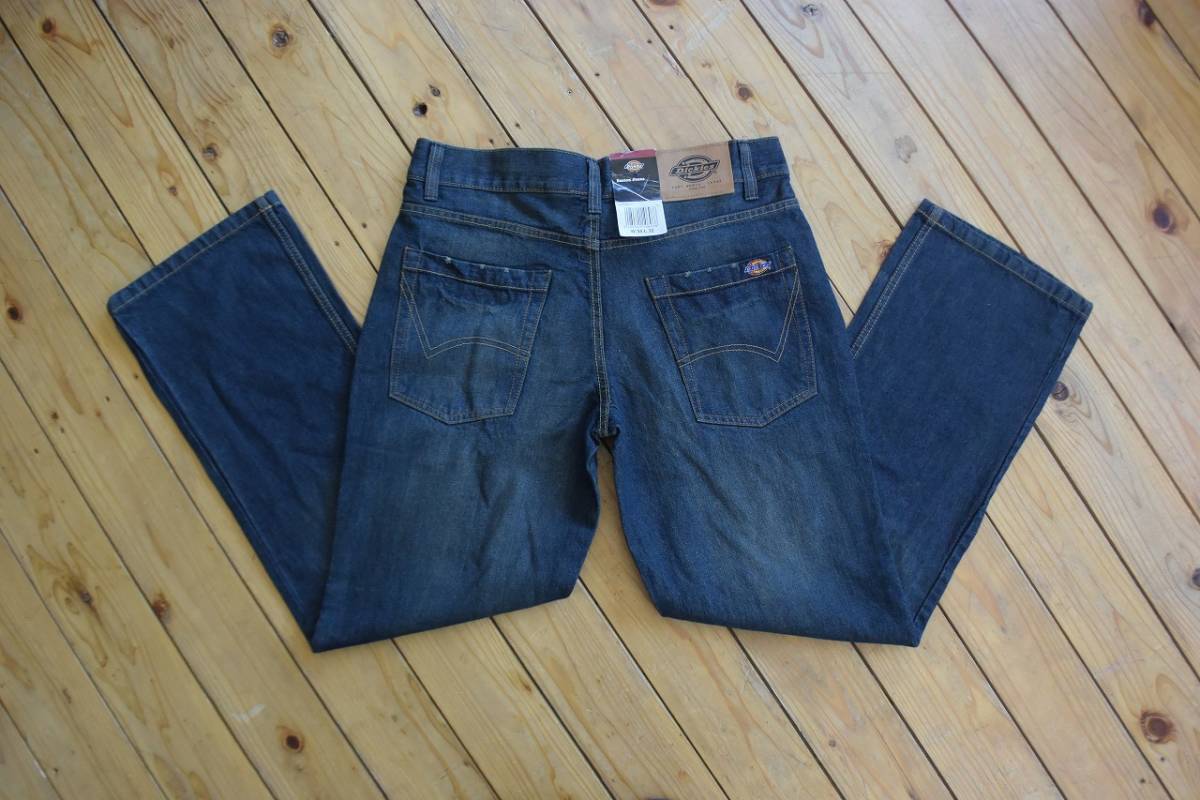 新品 デッドストック Dickies ディッキーズ デニムパンツ メンズ W34×L32 ヴィンテージ加工 カジュアル ワーク タグ付き未使用品 P0662_画像3