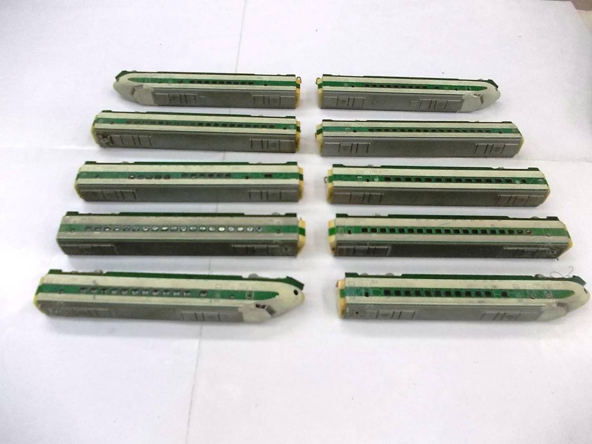 1970 period railroad model N gauge to Mix TOMIX 200 series Shinkansen Vintage goods one owner 10 both together warehouse departure . Junk prompt decision free shipping 