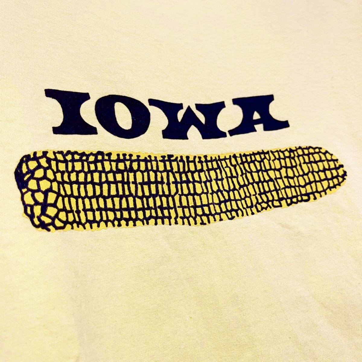 CAL O LINE キャルオーライン ★ IOWA プリント Tシャツ 半袖トップス カットソー トウモロコシ M 黄色イエロー系 レディース キッズもOK