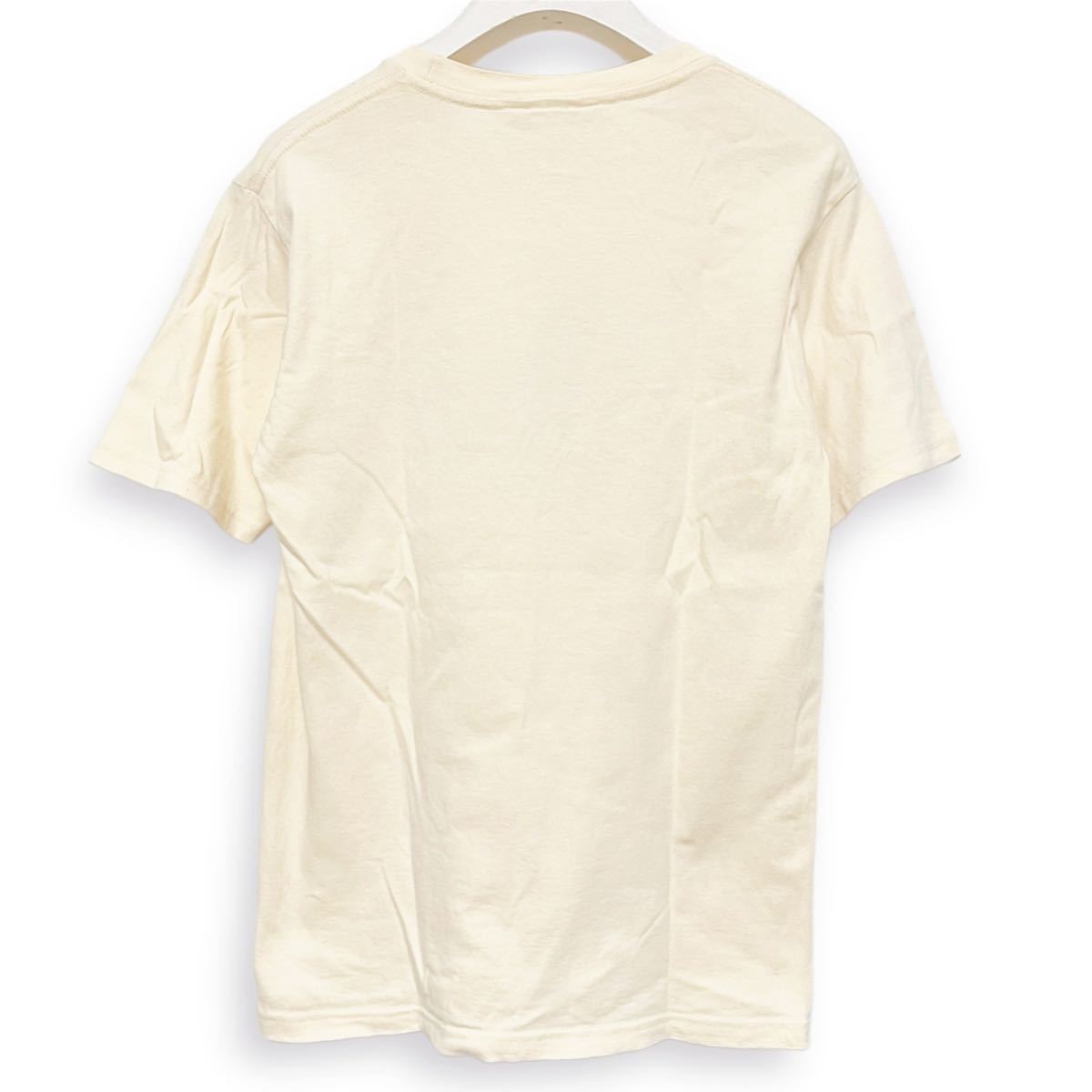 LEFT ALONE レフトアローン Tシャツ カットソー トップス 象ゾウ 掃除機 刺繍 S 半袖 キャラクター 薄黄色イエロー系 レディース メンズ