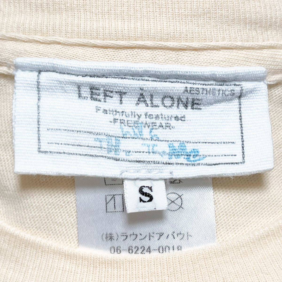 LEFT ALONE レフトアローン ★ Tシャツ カットソー トップス 象ゾウ 掃除機 刺繍 S 半袖 キャラクター 薄黄色イエロー系 レディース  メンズ