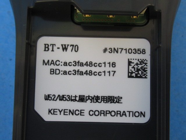 Ω ZZF 9990♪ 保証有 KEYENCE【BT-W70 + BT-WUC7L】キーエンス BT-W70シリーズ ハンディターミナル + 通信・充電ユニット_画像6