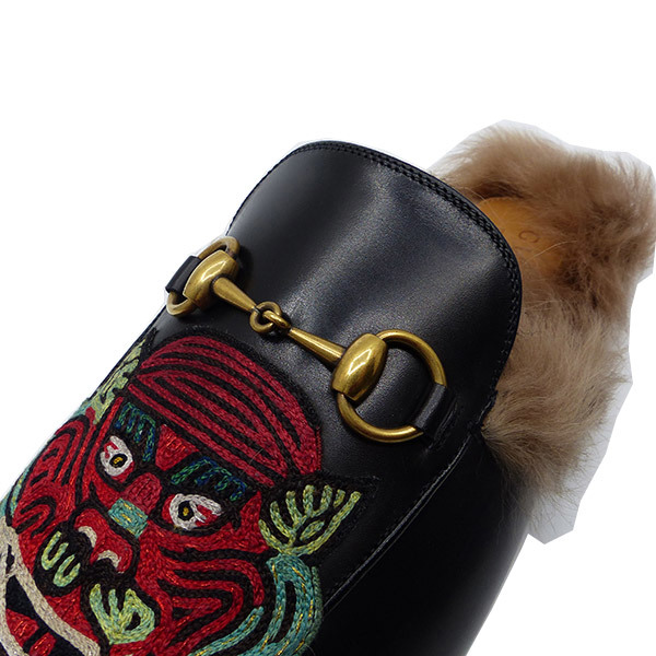 新品】GUCCI ファー レインボー ビット サンダル シューズ 8-