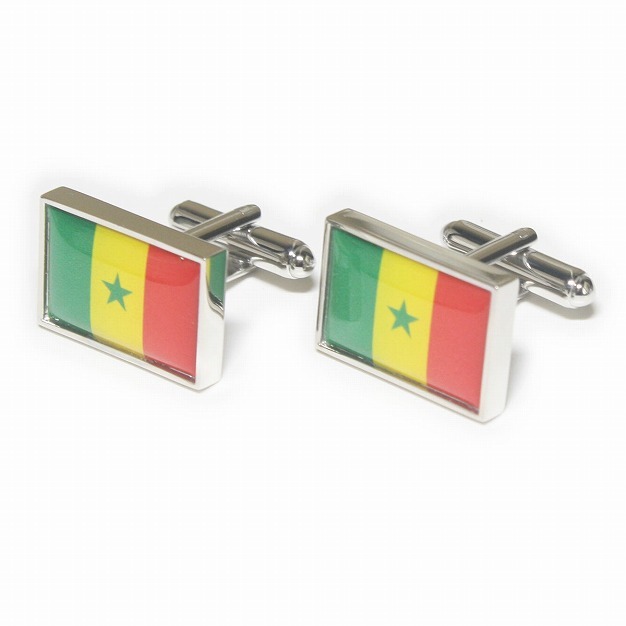 セネガル国旗カフスボタン_画像2