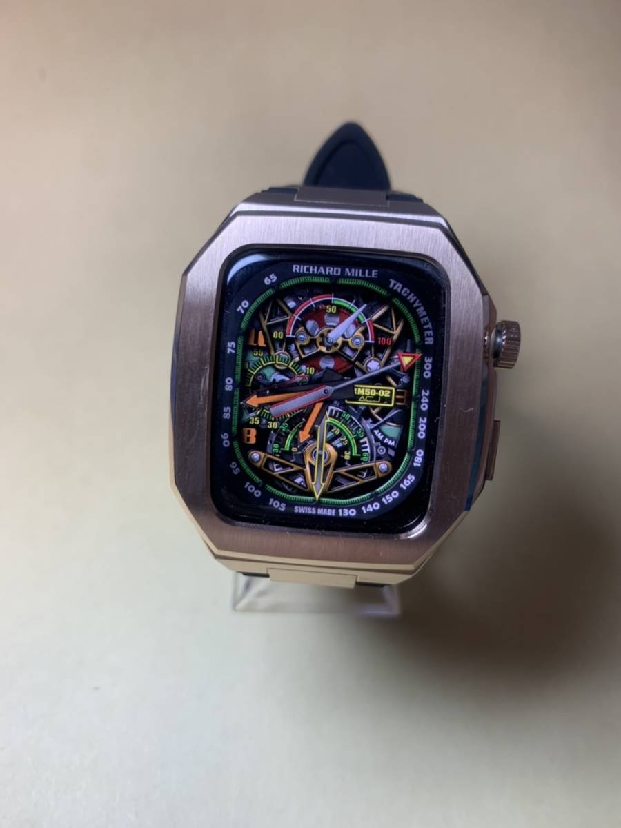 42mm 44mm 45mm●薔薇金SL-ラバー レザー● apple watch ステンレス カスタム 金属 ゴールデンコンセプト golden concept アップルウォッチ