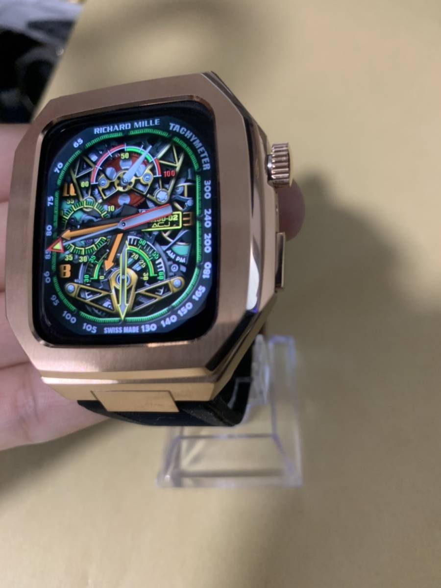 42mm 44mm 45mm●薔薇金SL-ラバー レザー● apple watch ステンレス カスタム 金属 ゴールデンコンセプト golden concept アップルウォッチ