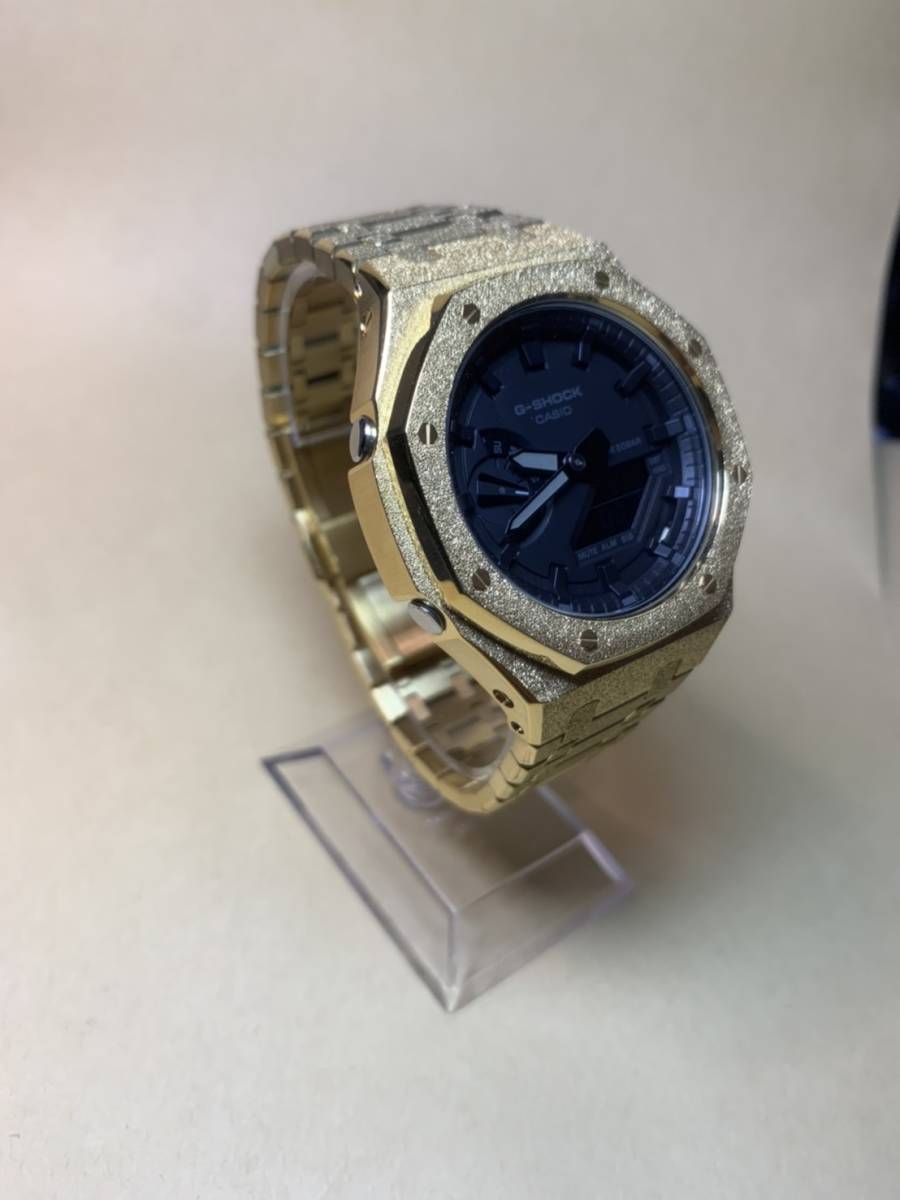 GA2100 第3世代 フロスト金 カシオーク ステンレス メタルバンド GA2100 第3世代 フロスト金 カシオーク ステンレス メタルバンド