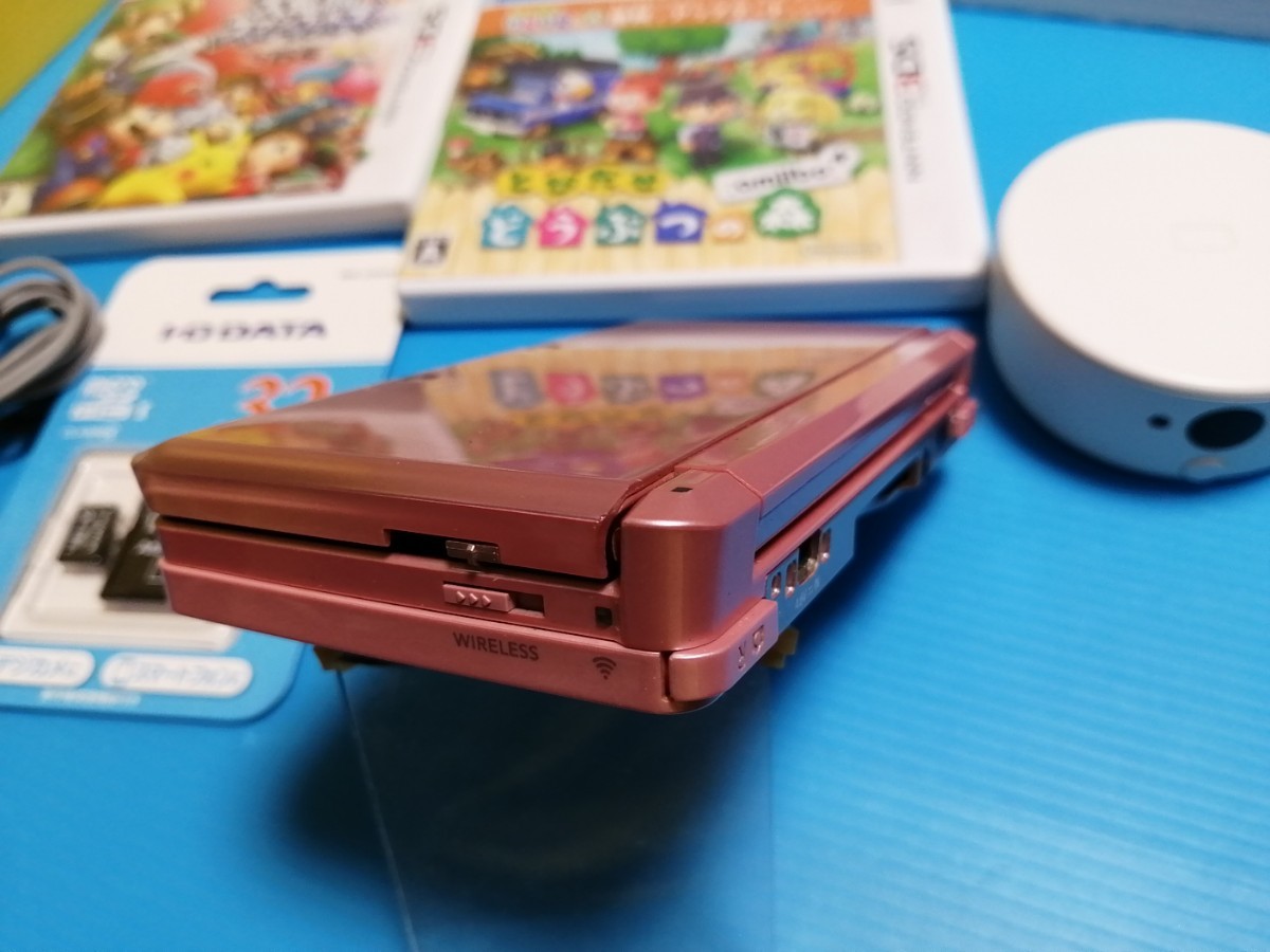Nintendo 3DS ピンク 本体 + NFCリーダー + とびだせどうぶつの森 + 大 