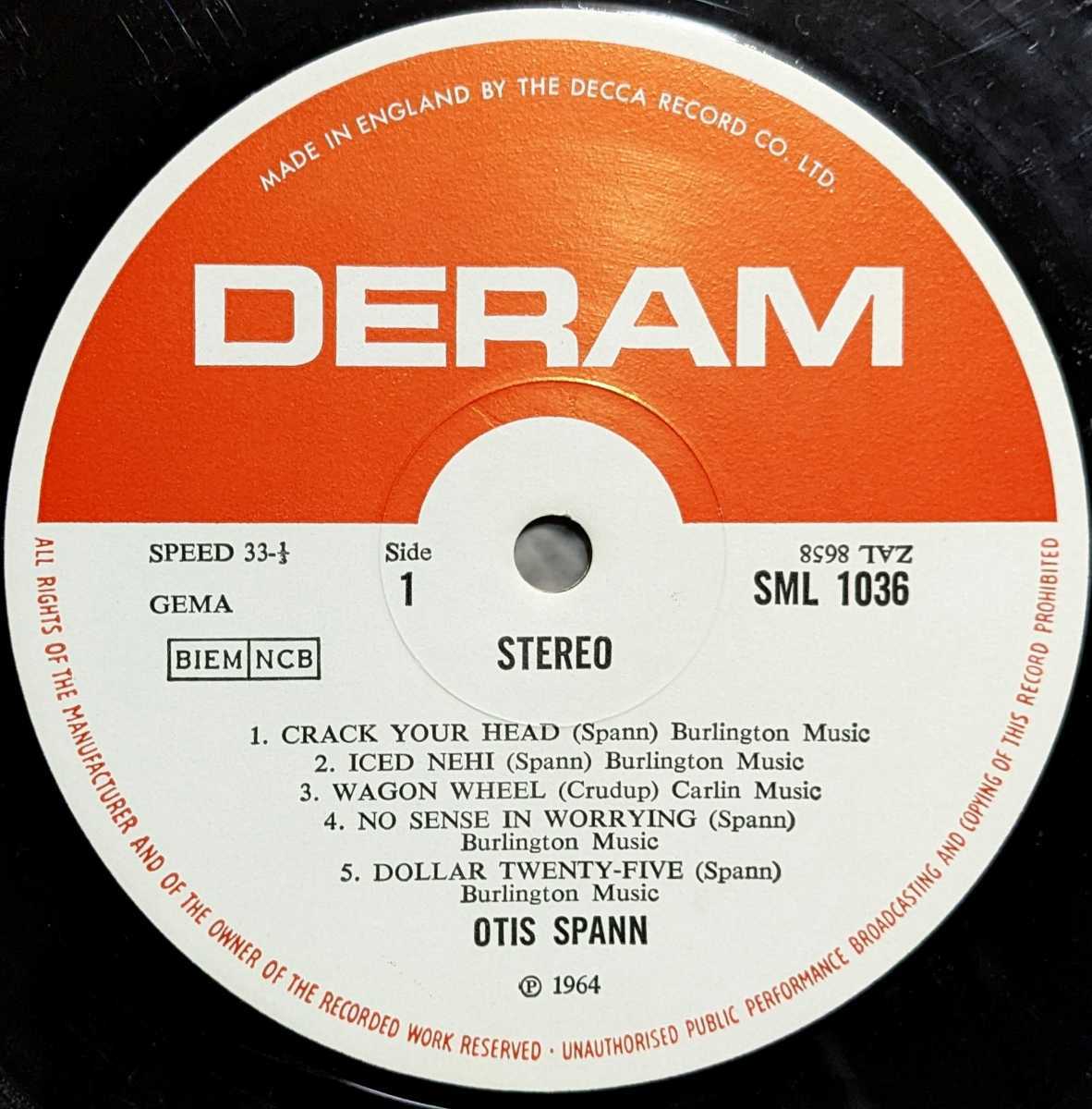 Otis Spann-Cracked Soanner Head* britain Deram Orig. stereo record /mato1