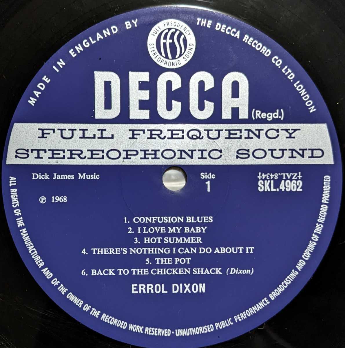 Errol Dixon-Blues In The Pot* britain Decca Orig. stereo record /mato2