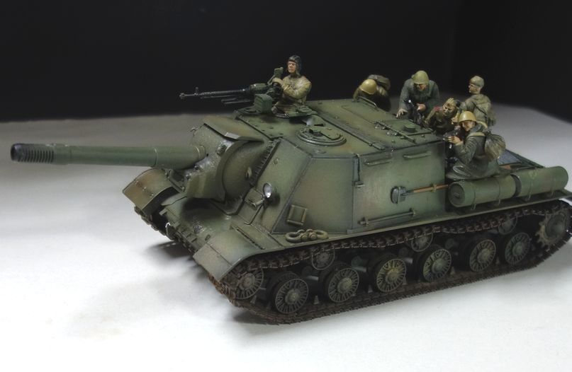 1/35 タミヤ ソビエト重自走砲 JSU-152 完成品 兵6体付き www