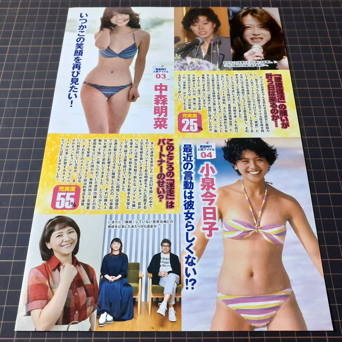 ◎青春アイドル人生診断☆山口百恵☆松田聖子☆中森明菜☆小泉今日子☆中山美穂☆菊池桃子☆ほか　#昭和#水着【A4サイズ/切り抜き5p】_画像7