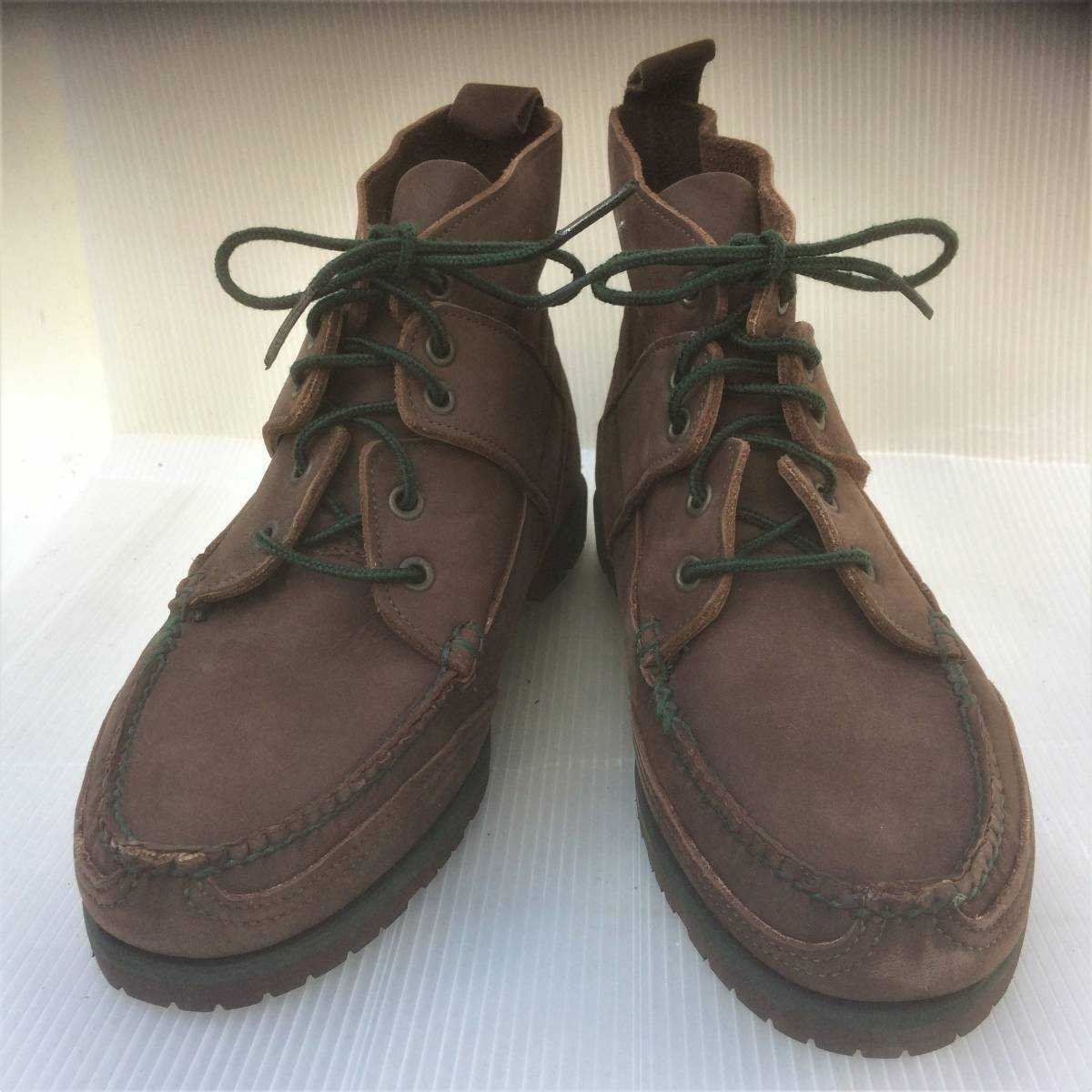 jlcoombs JL coombs クームス カントリー モカシン 27 9 ブラウン 茶 未使用 90's chukka マッドガード moccasin vibram ソール_画像1