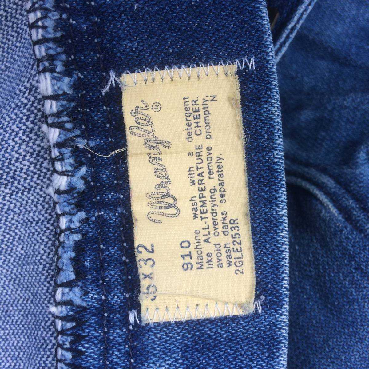 Wrangler 910 13MWZ Jeans ラングラー ジーンズ 80’s アメリカ製 vintage ビンテージ オールド ブロークン 36 縦落 ひげ denim_画像2