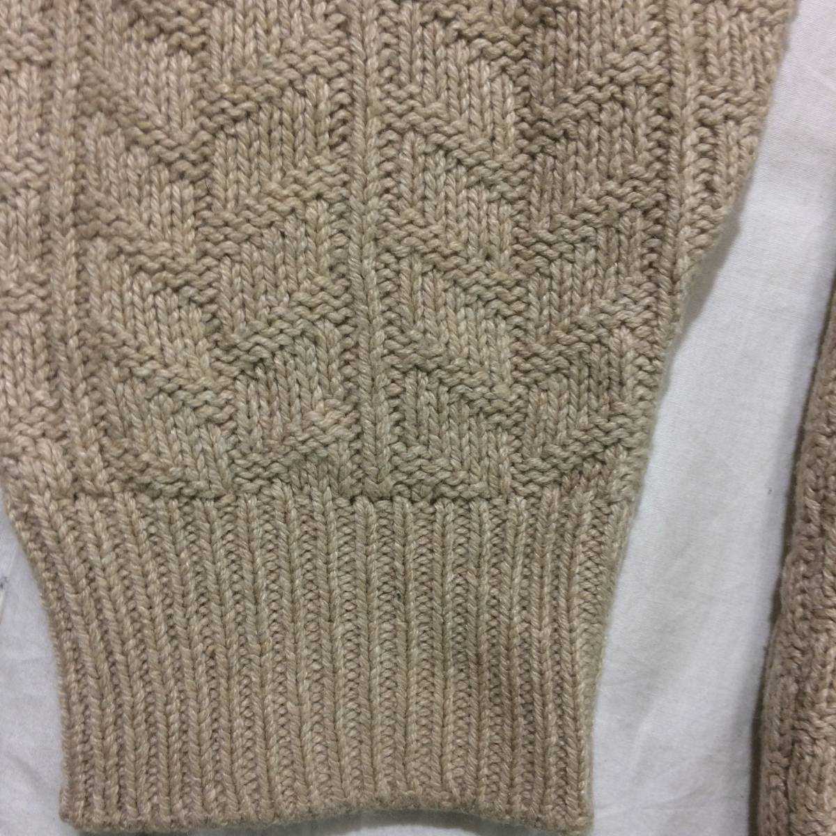 LLBEAN LLbean LL ビーン wool cotton silk crew neck sweater ウール コットン シルク ケーブル クルーネック セーター knit _画像2