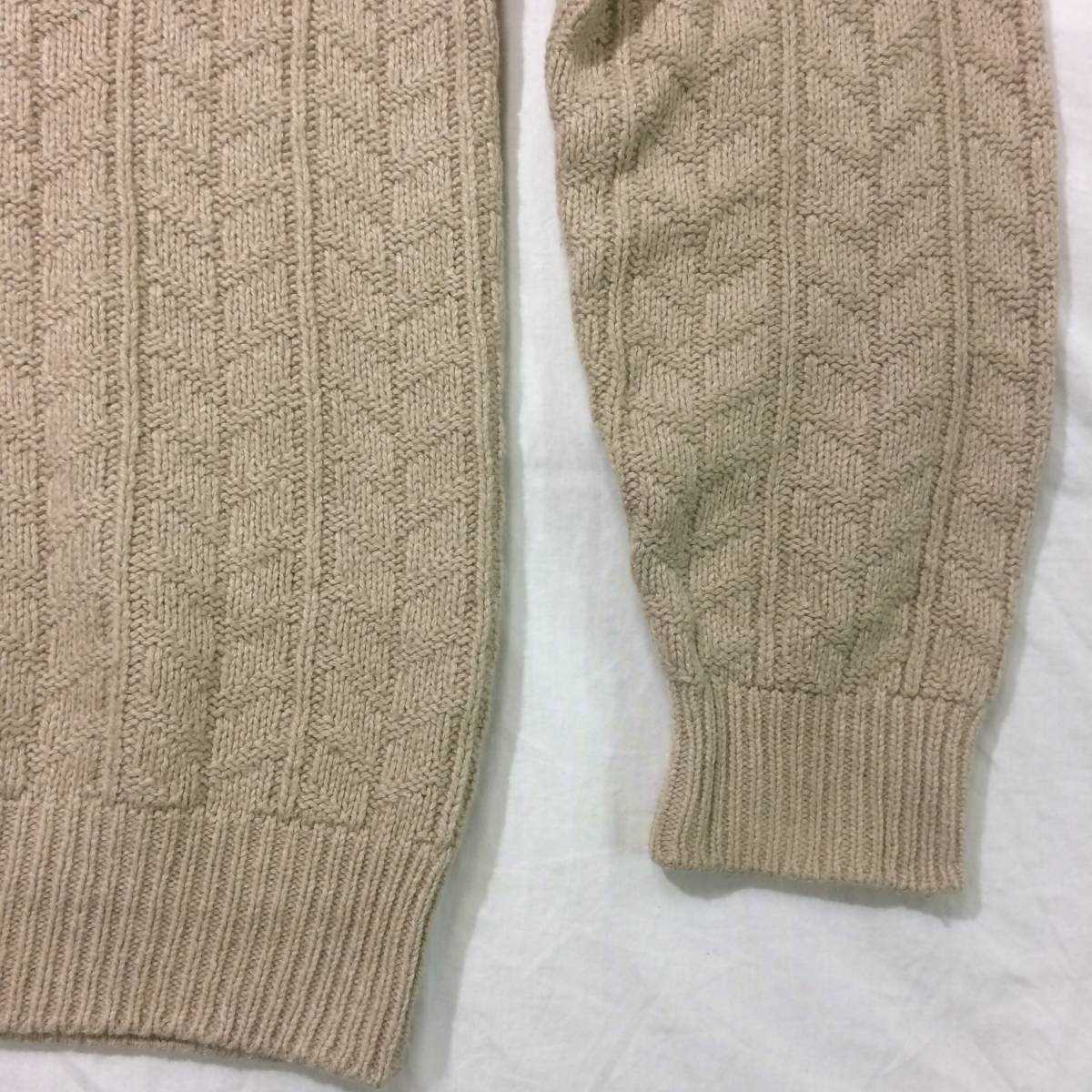 LLBEAN LLbean LL ビーン wool cotton silk crew neck sweater ウール コットン シルク ケーブル クルーネック セーター knit _画像3