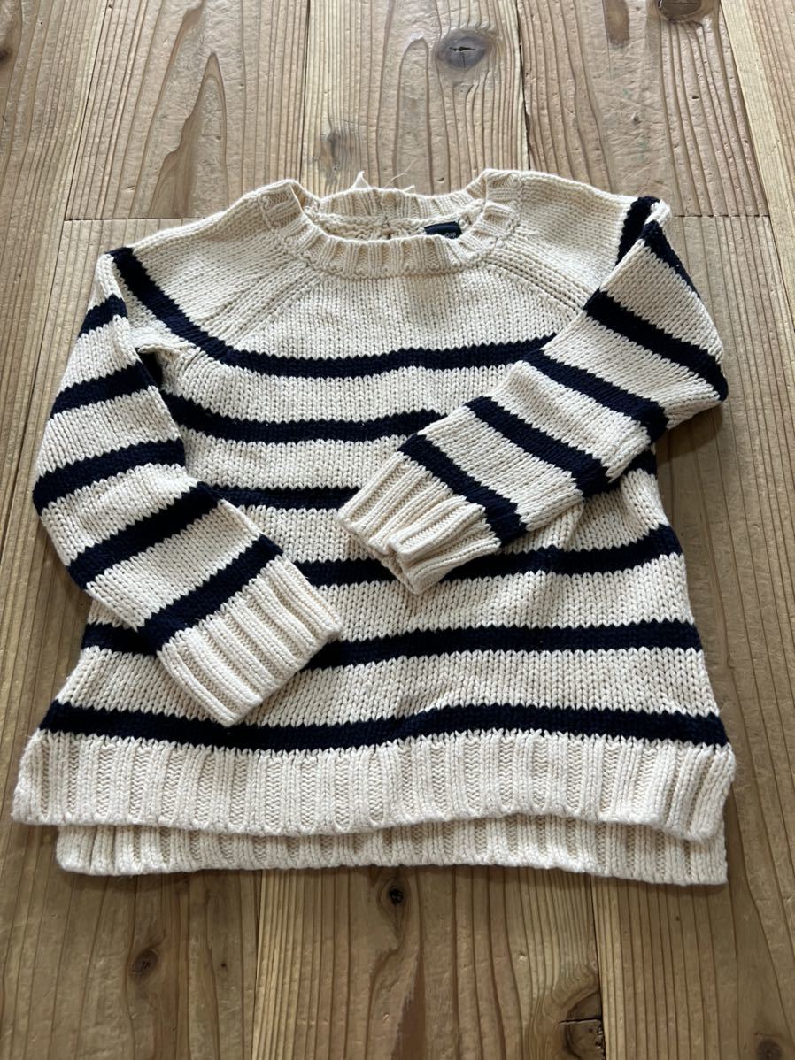 送料無料☆ベビーギャップ　babygap ボーダー柄　ニット　チュニック トップス　ネイビー　95cm 3歳　キッズ　子供服