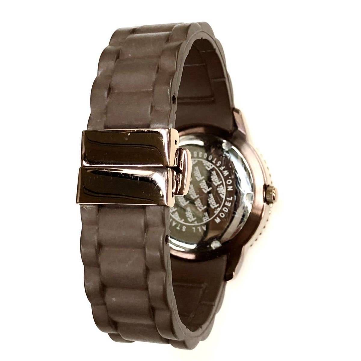  used Folli Follie Folli Follie wristwatch lady's clock stainless steel Brown WF5T003SDB quartz 144713