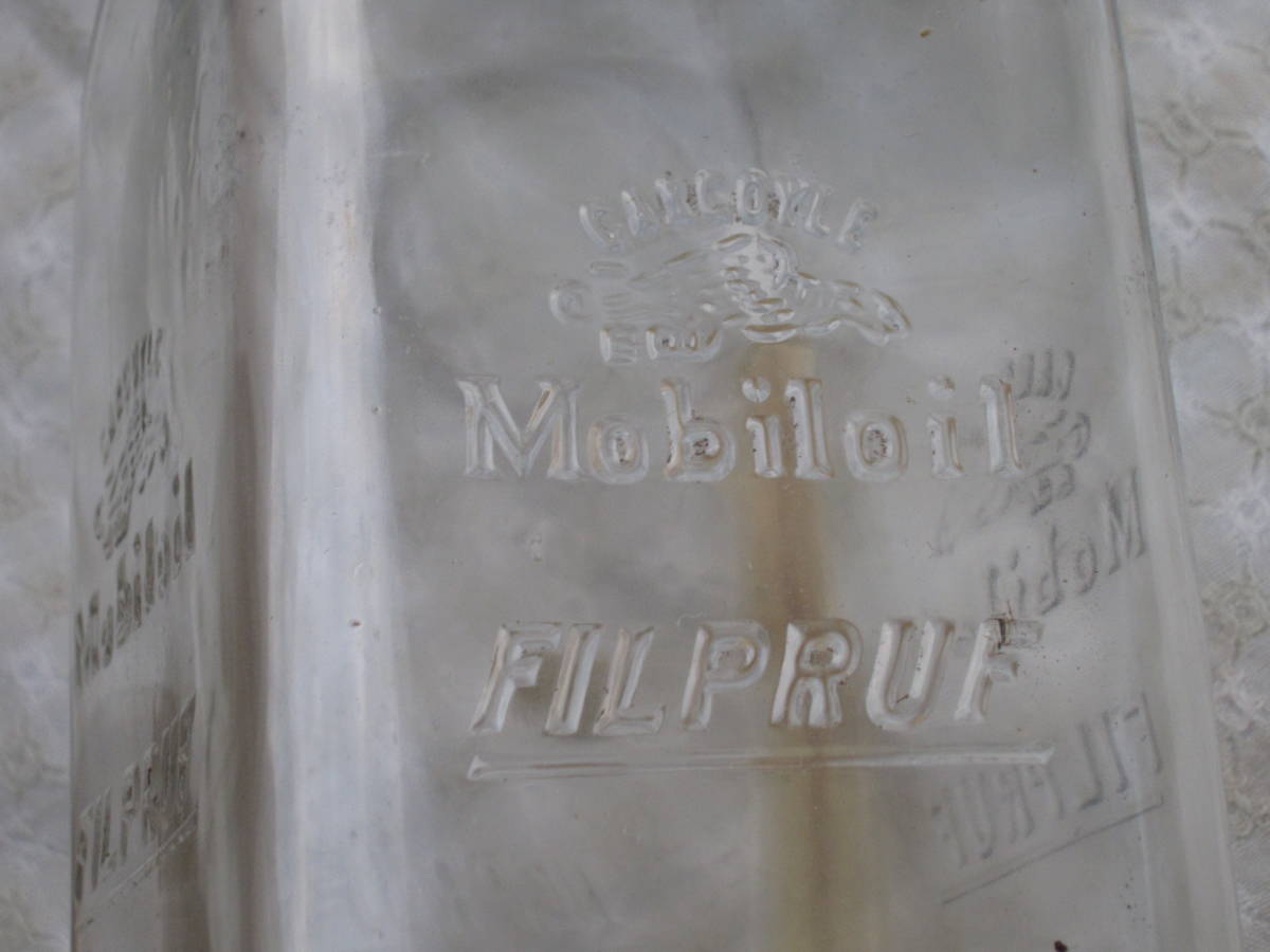 アメリカン ビンテージ! 完品! 19２0年代 モービルオイル8本とラックセット Mobiloil AF Filpruf Bottle with case の画像8