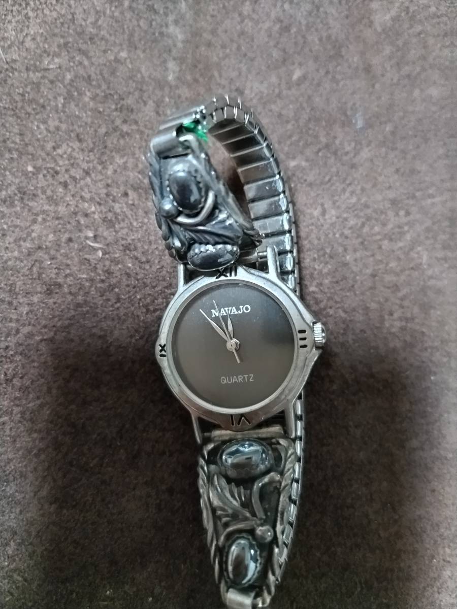  Indian NAVAJO quarts black wristwatch 