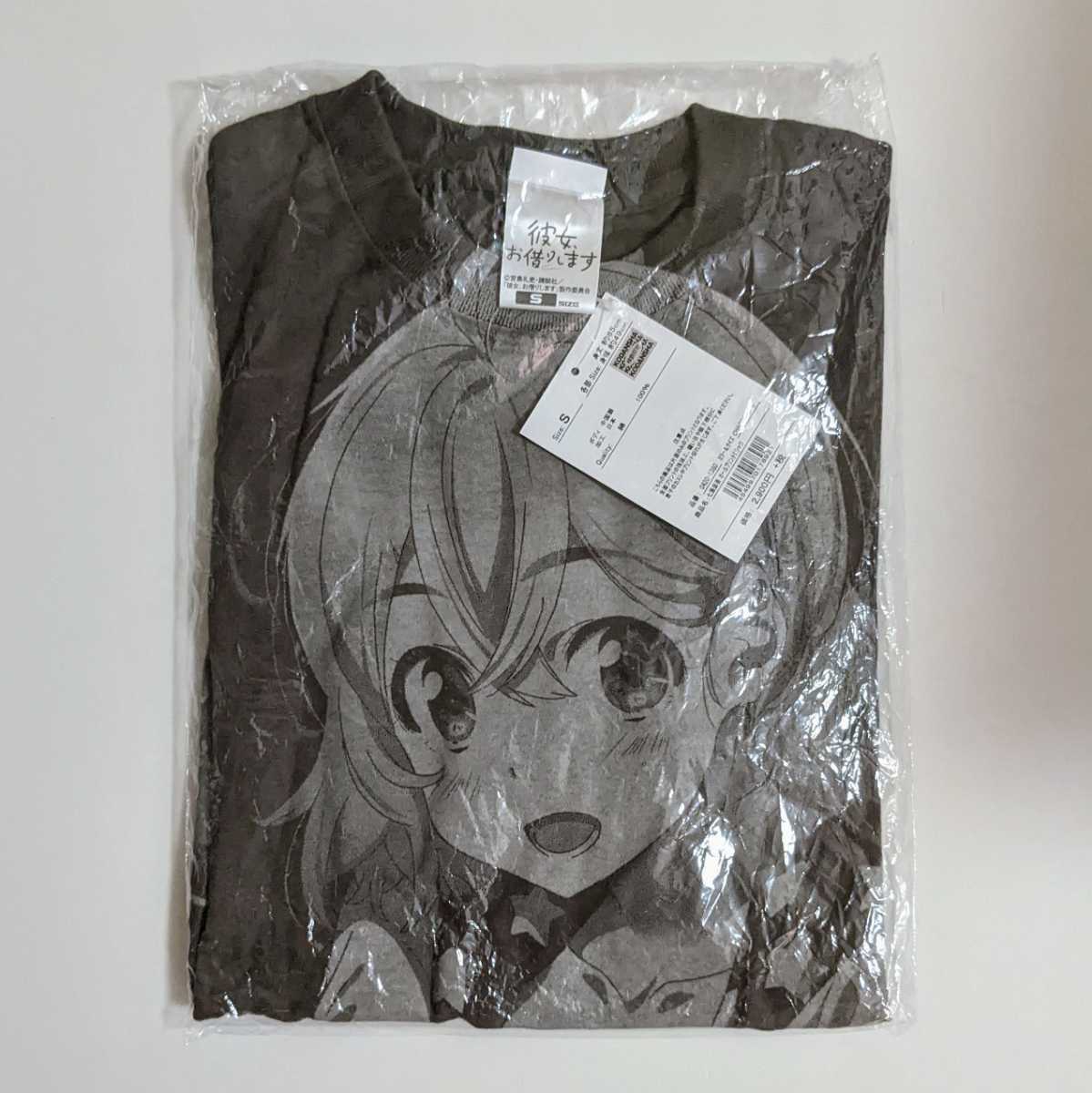 彼女、お借りします 七海麻美 オールプリントTシャツ チャコール Sサイズ コスパ製 定価3300円_画像2